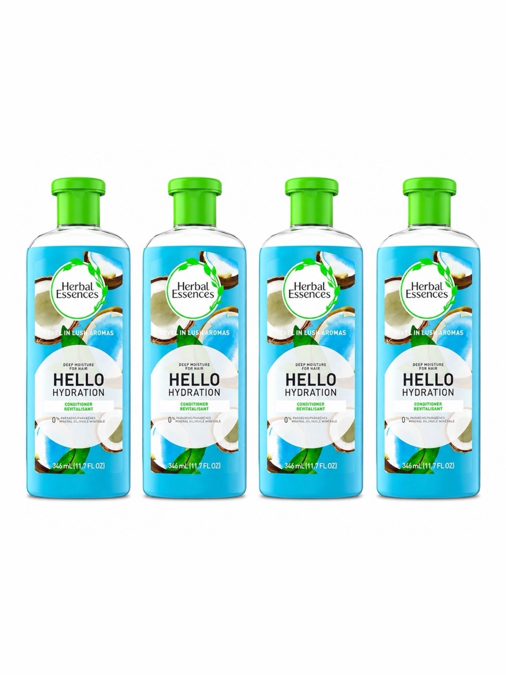 HERBAL ESSENCES HELLO HYDRATION CONDITIONER DEEP MOISTURE FOR HAIR 346ML X4